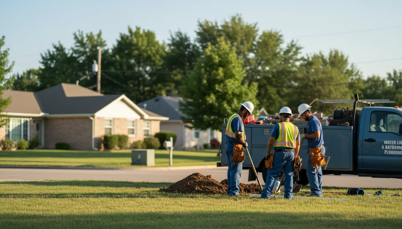 Residential water line and bathroom plumbing service in Midwest City, OK